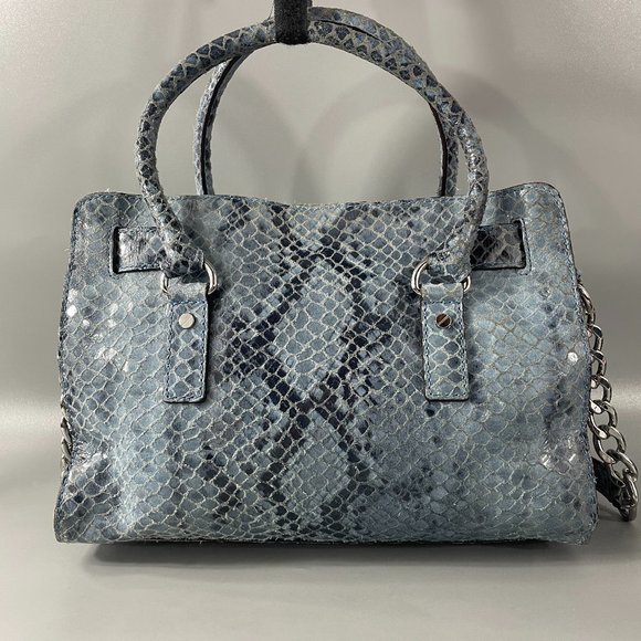 Michael Kors Hamilton Embossed Python-Print Medium Bag - Picture 3 of 12